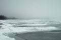 Winter frozen sea of Ã¢â¬â¹Ã¢â¬â¹azov in fog